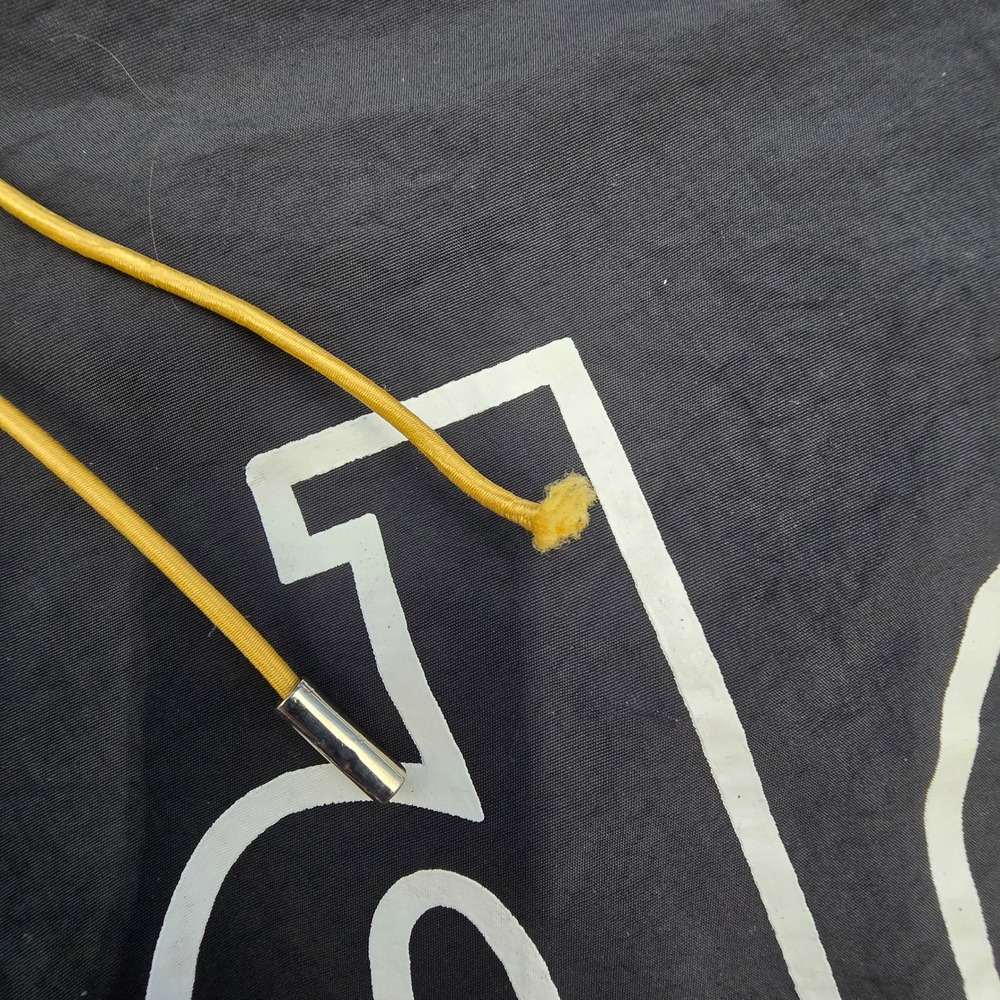 Rhude Mens Black Logo Nylon Shorts Yellow Drawstring Size M Streetwear Luxury - Picture 2 of 11